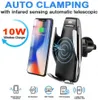 S5 Qi Carregador de carro sem fio 10W Rápido Carregamento Sensor Sensor Telefone Telefone Telefone Celular Automatic Clamping Car Carregador Sem Fio