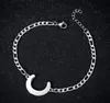 A-Z 26 Alphabet Pendant Stainless Steel Link Bracelets Metal English Letters Couple Bracelet for Men Women Wholesale