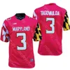 Wsk NCAA College Maryland Terrapins Football Jersey Taulia Tagovailoa Rouge Blanc Taille S-3XL Toutes Broderie Cousue