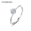 PAGMAG 05ct 56mm EF Round 18K White Gold Plated 925 Silver Ring For Women Diamond Wedding Band Anniversary Gift 2202238360343