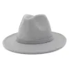 Chapeaux de jazz de couleur unie chapeau de cowboy pour femmes et hommes hiver mode rouge avec laine noire chapeau melon fedora en gros