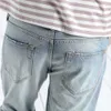 夏の袖のデニムのショートパンツのファッションリッピング膝の長さジーンズの赤い高品質180085 210714