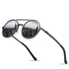Design solglasögon män polariserad vintage runda ram solglas aluminium legering förare glasögon kör speglar
