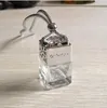 Car Perfume Bottle Scented oil diffuser Rearview Ornament Hanging Essential Oils Diffuser Cube Hollow Air Freshener Fragrance Empty Glass Bottles Pendant