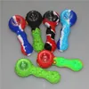 Silikon Kaşık El Borular ile Cam Kase Gıda Sınıfı Silikon Tütün Heady Boru Dab Rigs Su Bongs