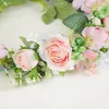 girls stereo flower crown wreath Bridal beach holiday headbands Kids simulation flowers garland boutique handmade children princess hair accessories S1039