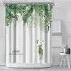 Shower Curtains Curtain Floral Nordic Plant Waterproof Bathroom With Hooks Home Decoration Accessories