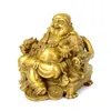 Öppnande Ljus Maitreya Koppar Dekoration Vardagsrum Inredning Studie Figur av Buddha Rikedom Riches Fortune Statuette Crafts 210414