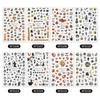 Stickers & Decals DIY Halloween Nail Sticker For Manicure Design Back Glue Fearsome Pumpkin Decoration Art Nails Wraps Prud22