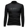 2022 winter new men's tops light luxury warm T-shirt trend double-sided plush turtleneck slim casual bottoming shirt thickening