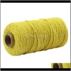 Przędza m Naturalny Rame Cotton Cord Twisted String Rope DIY Crafts Knitting Tapestry1 Vteee PTRCO