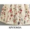 Women Fashion Floral Embroidery Ruffled Linen Midi Dress Vintage Backless Thin Straps Female Dresses Vestidos 210416