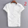 Summer Men's V-neck Short Sleeve T-Shirt Slim Cotton Sweatshirt Tide Brand Casual Half Clothes Wild 210420