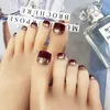 Valse nagels voor voet mode meisjes nep teennagels 24 tips met lijm glanzende nagel kunst decoraties gereedschap