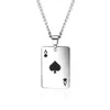 Fashion Steel Necklace Creative Playing Card Hearts and Spades A Love Pendant Trend Men039s Women039S Jewelry T7XB514216B4539214