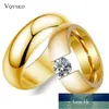 Custom Gold Color Wedding Bands Couple Ring for Women Men Jewelry Christmas Gift Stainless Steel Engagement Rings Anniversary Factory price expert design Quality