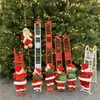 Party Favor Red Ladder Christmas Decoration Elektryczne Santa Wspinaczka Zabawki Koraliki Dwuosobowa Lalka Drabina Dzieci Xmas Zabawki ZC402