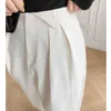 Women White Pants Spring Summer Solid High Waist Minimalist Fashion Female Buttons Ankle Trousers 210608