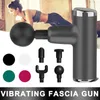 Fyra hastighet elektrisk mini fascia massage pistol djup vävnad slagverk muskel avkopplande massager för smärtlindring kroppsavkoppling enhet med 4 huvud