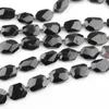 Natural Black Tourmaline Octangle Shape Jewelry,Drilled Polished Cuts Loose Beads for Earrings Bracelet,Full Strand