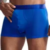 Külot Seksi Eşcinsel Iç Çamaşırı Erkek Boxer Örgü Kese Penis Skrotum Ayırma U Dışbükey Unterhosen Herren Boksörler Hombre Boxershorts Nefes