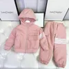 autunno Bambini Ragazzi ragazze Set 2 pezzi Giacca in cotone con cappuccio pantaloni Abiti Abbigliamento invernale bambini Ragazzo Cappotto con cerniera Abbigliamento casual top3382104