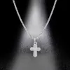 Ожерелья кулон Серебристое Color Cross Ожерелье для женщин и мужчин Из Нержавеющей стали Кубинская цепная цепочка Свадебные украшения