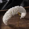 Luxe volle parels hoofddeksels kristal zilveren kleur hoofdbanden voor bruid dames tiaras haar wijnstokken banden handgemaakte bruiloft haaraccessoires CL0698