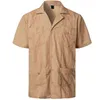 Etniczne Kwiatowe Koszule Letnie Dla Mężczyzn Cuban Camp Guayabera Męskie Odzież Marka Bawełna Casual Luźne Mężczyźni Koszulki z krótkim rękawem Camisas 210524