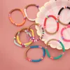 Chaîne à maillons pour femmes, Bracelet élastique coloré en céramique souple de 6mm, perles rondes CCB faites à la main, Trum22