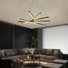 Hanglampen Moderne Trap Kroonluchter Verlichting Eenvoudige Zwarte Rechthoekige LED Lineaire Lamp Gebruikt Voor Spiraal El Lobby Club LobbyPendant