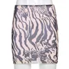 Paisley Print Brown Kawaii Y2K夏のネクタイ染料ハイウエストのミニスカートの縞模様の鉛筆スカートのための女性ファッションストリートウェア210415