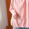 Мягкий кролик утолщенные женские свободные толстовки негабаритные вершины осень зима сплошные розовые пуловеры женские большие размеры повседневная тяга 210601