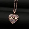 Mom Heart Collar Ziron Diamond Pendse Cadenas de acero inoxidable Collares de cumpleaños de la madre Voluntad y arena