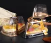 Transparent Plastic Cake Box Cheese Triangle 3 Color Blister Restaurant Dessert Packaging Boxs