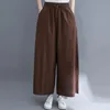 Mulheres Algodão Calças Casuais Ankle-Comprimento Calças Nova Chegada Primavera Estilo Vintage Cor Sólida Loose Feminina Lareira Pants S3685 210412