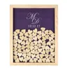 Décoration de fête Gravé Personnalisé Rustique En Bois Drop Top Cadre Livre D'or Alternative Unique 130 Pcs Coeurs Date De Mariage Cadeaux Décor Fav