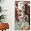 Modern Animal Oil Painting Posters och utskrifter Väggkonst Kanvasmålning Abstrakt ko Bilder för vardagsrum Heminredning Ingen ram