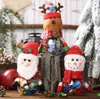 Christmas Candy Box Hanging Hand Children Creative Gift Ideas Transparent Kids Plastic Doll Jar Storage Bottle Santa Bag Sweet New Year Home Party Decorations NQO11