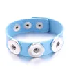 Bracelets en cuir PU colorés Three18mm Snap Button Charms Bracelet Bracelet Bijoux DIY Snaps Boutons Punk Bracelet bijoux en gros