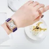 Yeni saatler kadınlar kare gül altın bilek saatleri manyetik moda markası saatler bayanlar kuvars saat montre femme161u