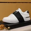 Taly 2023 İlkbahar ve Yaz Yeni Eğlence Spor Ayakkabıları Erkekler Orijinal Kafatası Perçin Deri Dantel Yukarı Düz ​​Alt Renk Eşleşen Küçük Beyaz Ayakkabı