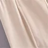 Beige Wide Leg Women Pants High Waist Fashion Split Hem Streetwear Summer Woman Elastic Trousers 210519