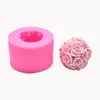 Newhandmade Candele FAI DA TE Stampo in silicone 3D Rose Ball Aromaterapia Gesso Gypsum Form Form Candele Fare rifornimenti EWD6417