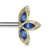 Sutek ze stali nierdzewnej Clip Crystal Leaf Flower Sutek Ring Rhinestone Body Piercing Biżuteria dla kobiet