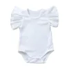 Jongens Kids Kleding Girls Solid romper Pasgeboren baby RUFFEN VLACHT Mouw Jumpsuits 2020 Zomer Baby klimkleren