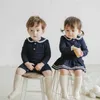 Baby Boys Girls Ubrania Brother Siostra Dopasowanie Stroje Toddler Kombinezon Romper Spanish Cotton Sukienka Born Scalts 211011