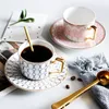 European Luxury Coffee Cups & Saucers Porcelain Royal Exquisite British Afternoon Tea Cup Set Fashion Cafe Mug for Gift