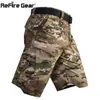 ReFire Gear Men's Camo Army Tactical Short Pants Military Combat Multi Pocket Cargo Shorts Soldier Summer Waterproof Work 210806