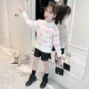 Girls Sweater Kids Coat Outwear 2021 Pink White Plus Velvet Thicken Warm Winter Autumn Tops Fleece Christmas Children's Clothing Y1024